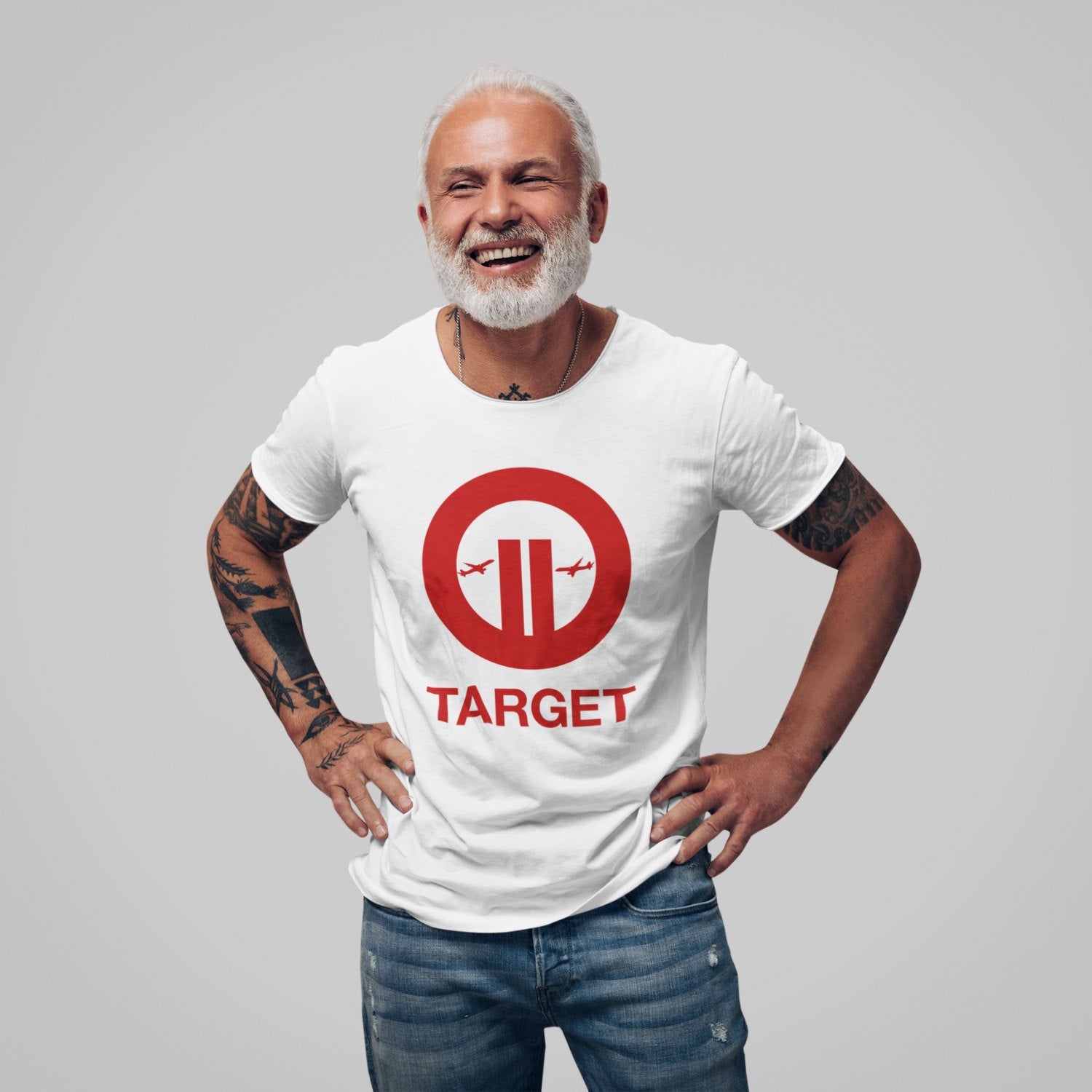 Man wearing White Target T-shirt