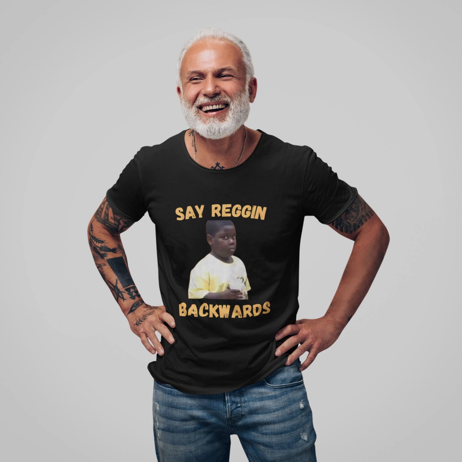 Reggin backwards T-shirt